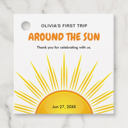 1回目ののまわりに日帰り1回目の誕生日ありがとう フェイバータグ (正面)