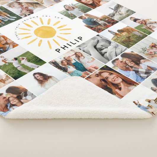 1回目ののまわりに日帰り1回目の誕生日の写数々の真 シェルパブランケット (3/4)