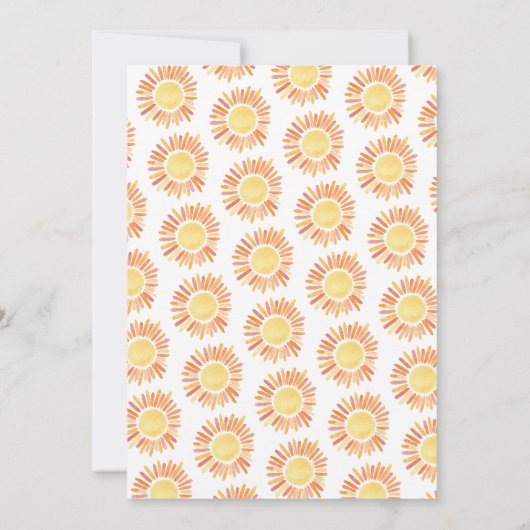 1回目ののまわりに日帰り1回目の誕生日の水彩 招待状 (裏面)