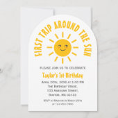 1回目ののまわりに日帰り1回目の誕生日サンシャイン 招待状 (正面)