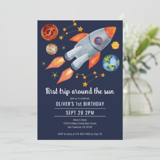 1回目ののまわりに日帰り1回目の誕生日パーティー 招待状 (スタンド正面)