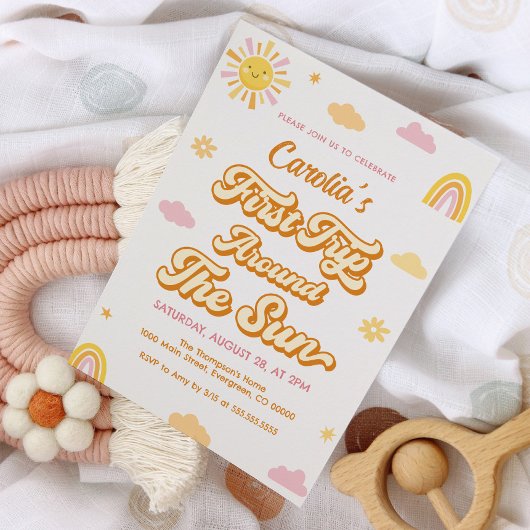 1回目ののまわりに日帰り1回目の誕生日パーティー 招待状