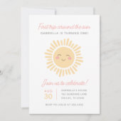 1回目ののまわりに日帰り1回目の誕生日パーティー 招待状 (正面)