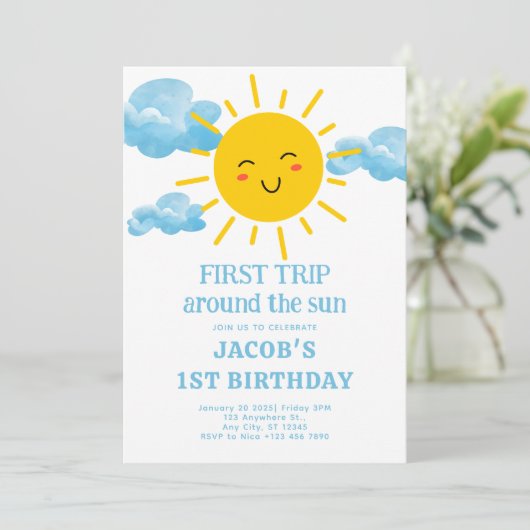 1回目ののまわりに日帰り1回目の誕生日パーティー 招待状 (スタンド正面)