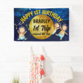 1回目ののまわりに日帰り1回目の誕生日パーティー 横断幕 (インサイチュ)