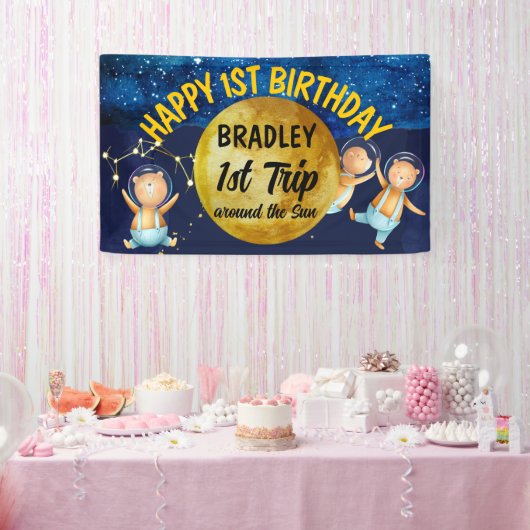 1回目ののまわりに日帰り1回目の誕生日パーティー 横断幕 (パーティー)