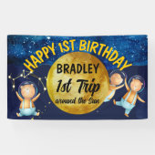 1回目ののまわりに日帰り1回目の誕生日パーティー 横断幕 (横)