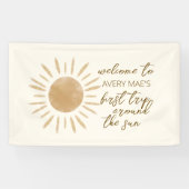 1回目ののまわりに日帰り1回目の誕生日ボホ 横断幕 (横)