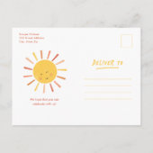 1回目ののまわりに日帰り1回目の誕生日招待状 ポストカード (裏面)