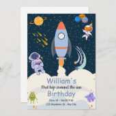 1回目ののまわりに日帰り1回目の誕生日招待状 招待状 (正面/裏面)