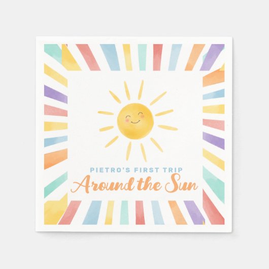 1回目ののまわりに日帰り1回目の誕生日 スタンダードカクテルナプキン (正面)