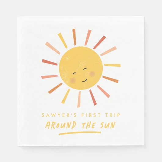 1回目ののまわりに日帰り1回目の誕生日 スタンダードランチョンナプキン (正面)