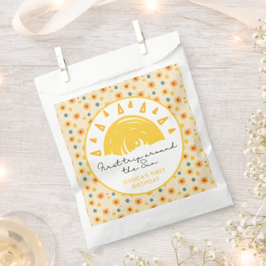 1回目ののまわりに日帰り1回目の誕生日 フェイバーバッグ (クリップ留めされた状態)