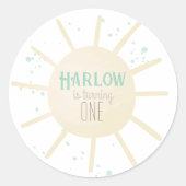 1回目ののまわりに日帰り1回目の誕生日 ラウンドシール (正面)