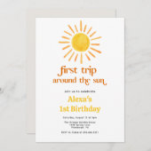 1回目ののまわりに日帰り1回目の誕生日 招待状 (正面/裏面)