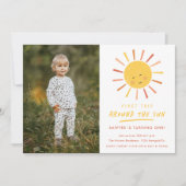 1回目ののまわりに日帰り1回目の誕生日 招待状 (正面)