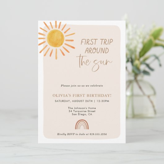 1回目ののまわりに日帰り1回目の誕生日 招待状 (スタンド正面)