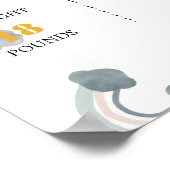 1回目ののまわりに誕生日マイルストーンのサイン ポスター (角)