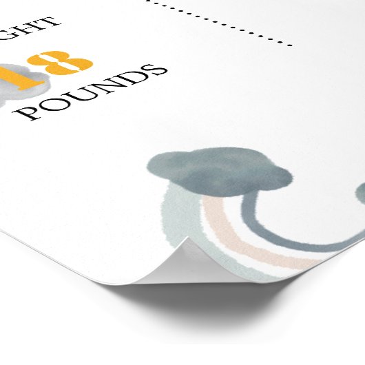 1回目ののまわりに誕生日マイルストーンのサイン ポスター (角)