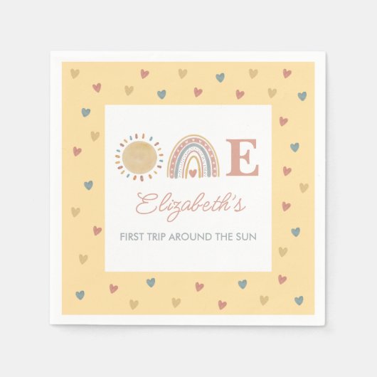 1回目のまわりにの日房保1回目の誕生日 スタンダードカクテルナプキン (正面)