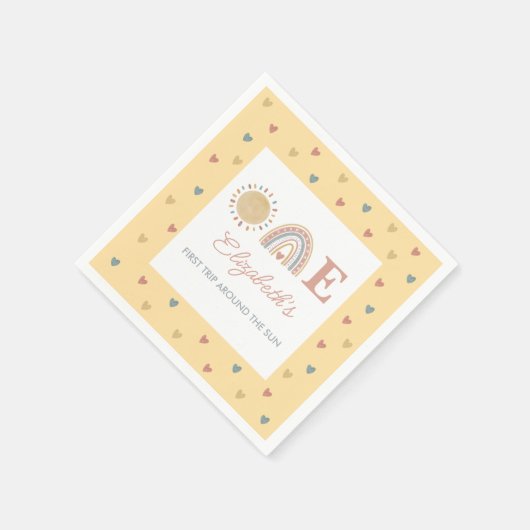 1回目のまわりにの日房保1回目の誕生日 スタンダードカクテルナプキン (角)