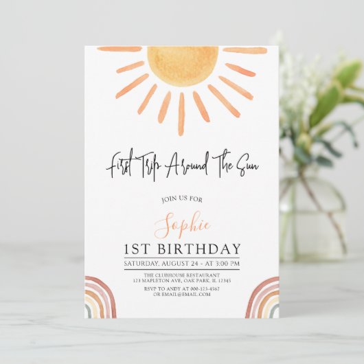 1回目のまわりにの日房保1回目の誕生日 招待状 (スタンド正面)