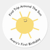 1回目のまわりにの誕生日パーティー ラウンドシール (正面)