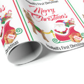 1回目のクリスマスに子どもの名前を付けるサンタクロース ラッピングペーパー (ロールコーナー)