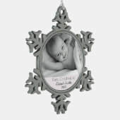 1回目のクリスマスは叔母として姪から スノーフレークピューターオーナメント (左)