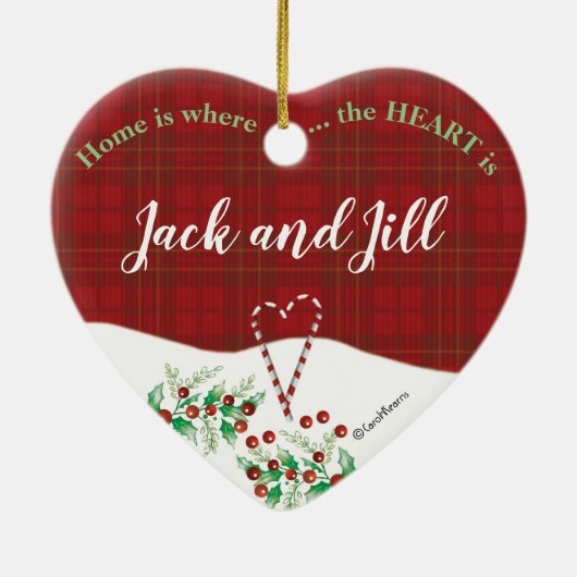 1回目のクリスマス，あなたの新しい家，バードハウス，カップル セラミックオーナメント (裏面)