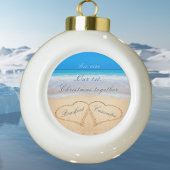 1回目のクリスマス。カップル名のハート セラミックボールオーナメント