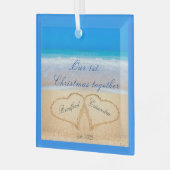 1回目のクリスマス |砂のハート ガラスオーナメント (正面左)