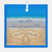 1回目のクリスマス |砂のハート ガラスオーナメント (裏面)