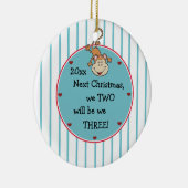 1回目のベビーを期待して男の子のクリスマス セラミックオーナメント (右)