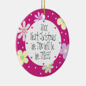 1回目のベビーを期待し、女の子 – クリスマス セラミックオーナメント (右)