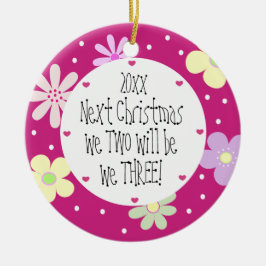 1回目のベビーを期待し、女の子 – クリスマス セラミックオーナメント