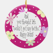 1回目のベビーを期待し、女の子 – クリスマス セラミックオーナメント (裏面)