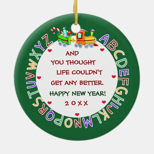 1回目のベビー – クリスマスを期待 セラミックオーナメント (裏面)