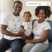 1回目のママクロースホワイトモダンファミリークリスマス Tシャツ