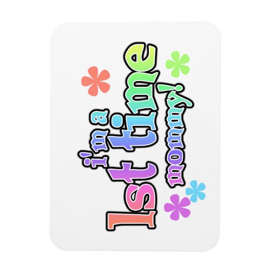 1回目のモーミーレインボー文字ギフト マグネット (縦)