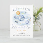 1回目の旅のまわりに太陽宇宙惑星誕生の男の子 招待状 (スタンド正面)