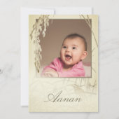 1回目の稲作稲作植物の写真金ゴールド 招待状 (正面)