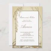 1回目の稲作稲作植物の写真金ゴールド 招待状 (裏面)