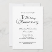 1回目の紙結婚の記念日のスクリプエレガントト 招待状 (正面)