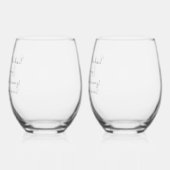 1回目の紙結婚の記念日の署名 ステムなしワイングラス (左)