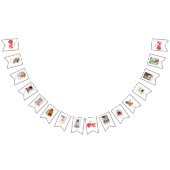 1回目の誕生日いちご12ヶ月フォトバナー バンティングフラッグ (全)