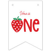 1回目の誕生日いちご12ヶ月フォトバナー バンティングフラッグ (第1の旗)