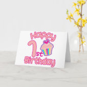 1回目の誕生日おめでとう！ カード (黄色い花)