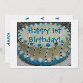 1回目の誕生日おめでとう! 招待状 (正面/裏面)