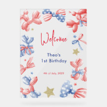 1回目の誕生日かわいいバルーン4th 7月パーティーへようこそ